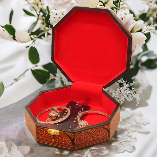 Wooden Jewellery Box with Artwork – Handmade Elegance