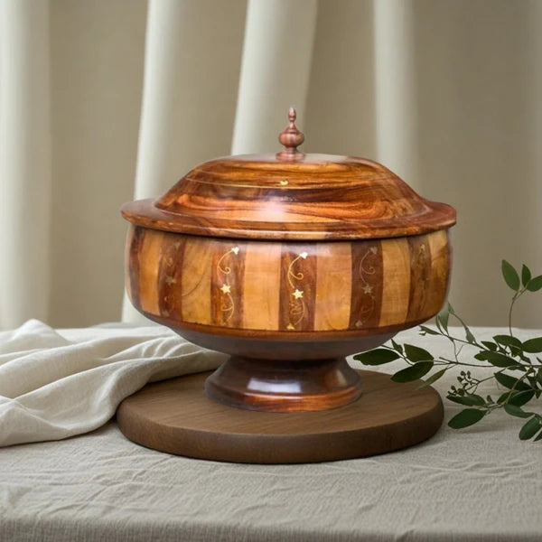 Wooden Handmade Hotpot with Premium Brass