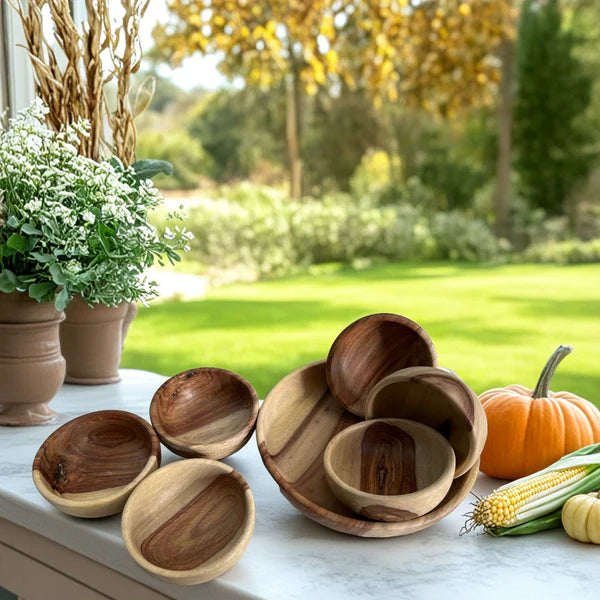 Wooden Bowl Set – 7 Pieces