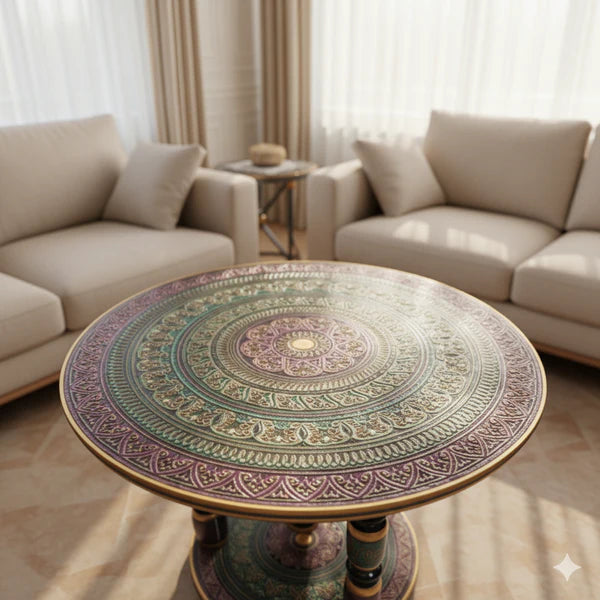 Wooden Handmade Naqshi Art Coffee Table