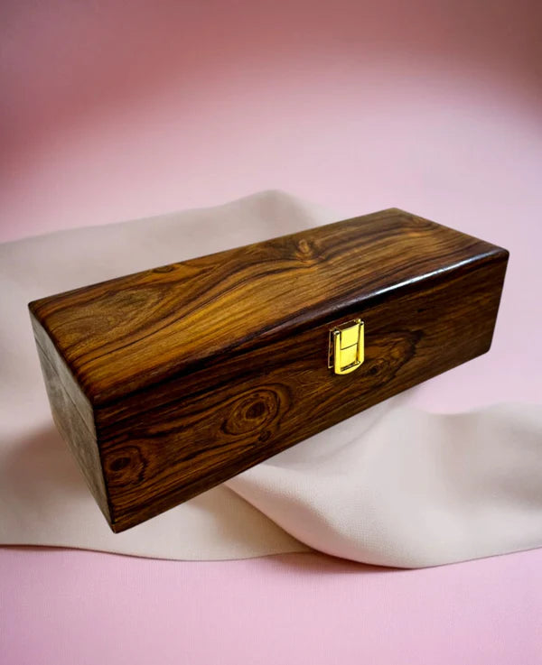 Wooden Watch Box – 5 Slots, Handmade with Solid Cover