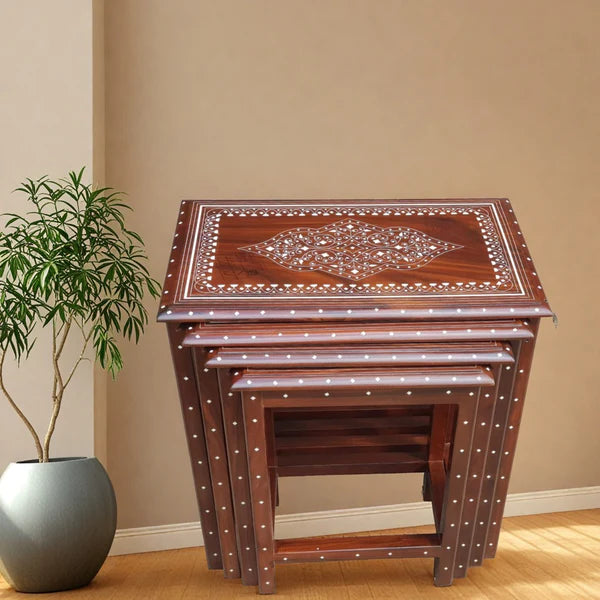 Table Nest Set (4-Piece) with Inlay & Plastic Work
