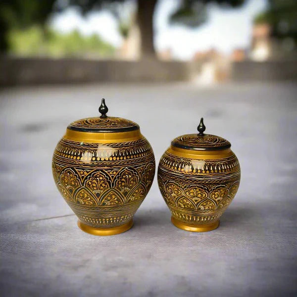 Black & Golden Candy Jar – Set of 2