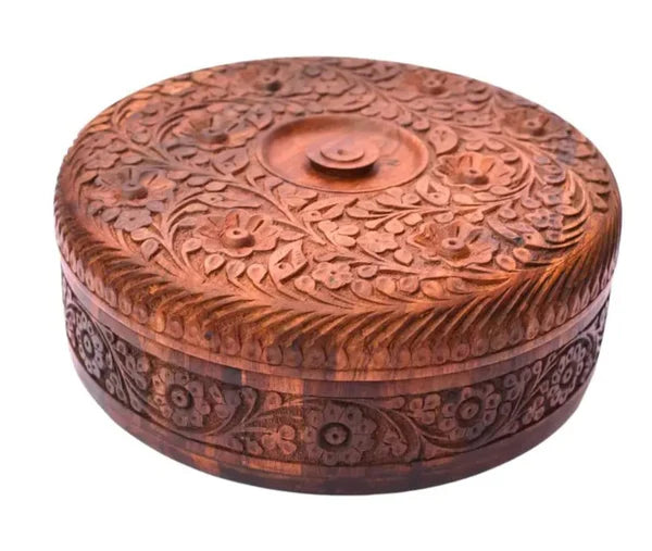 Wooden Handmade Dry Fruit Bowl & Hotpot with Carving Work
