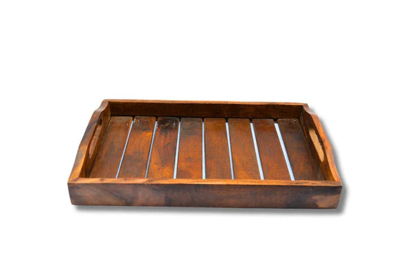 Solid Sheesham Wooden Handmade Mulberry Tray Set