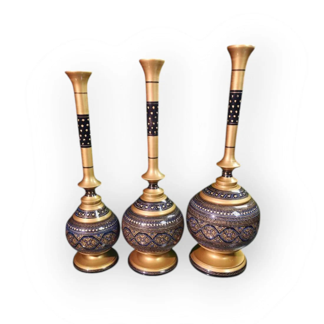 Wooden Handmade Naqshi Art Vase Set