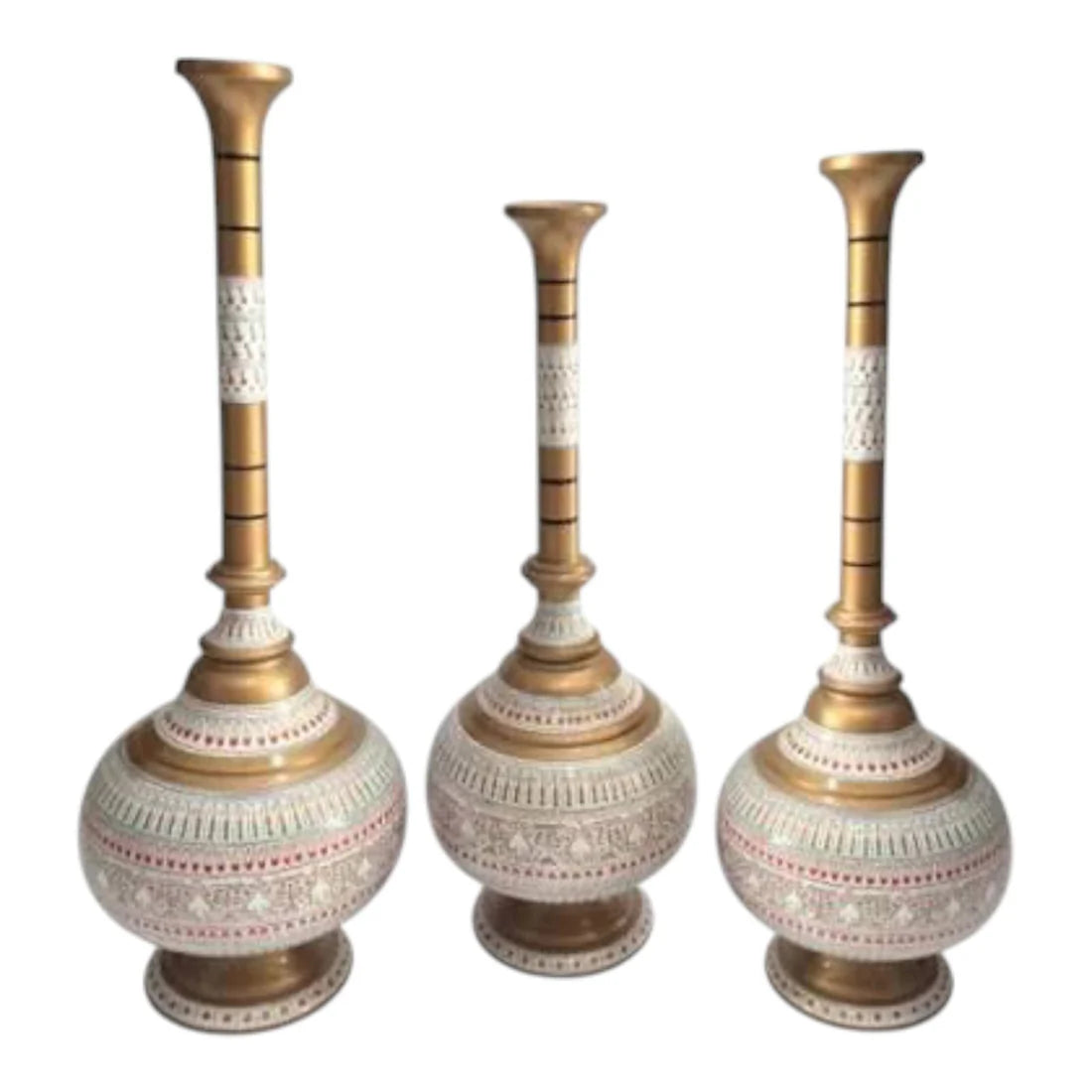 Wooden Handmade Naqshi Art Vase Set