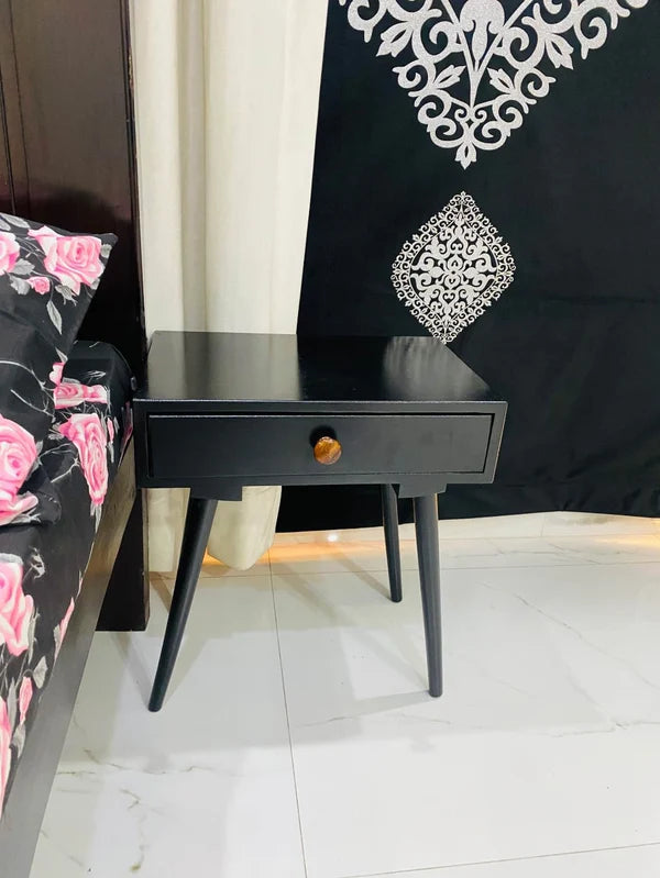 Decor Therapy Mid Century 1-Drawer Wood Side Accent Table