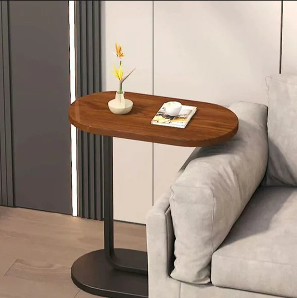 Oval Shape Folding Sofa Side Table