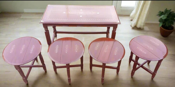 Chinyoti Sheesham Wood Nesting Tables Set (5-Piece)