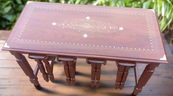 Chinyoti Sheesham Wood Nesting Tables Set (5-Piece)