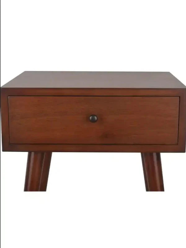 Decor Therapy Mid-Century 1-Drawer Wood Side Accent Table
