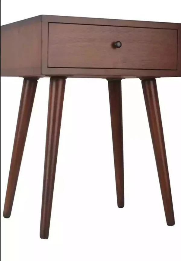 Decor Therapy Mid-Century 1-Drawer Wood Side Accent Table