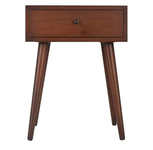 Decor Therapy Mid-Century 1-Drawer Wood Side Accent Table