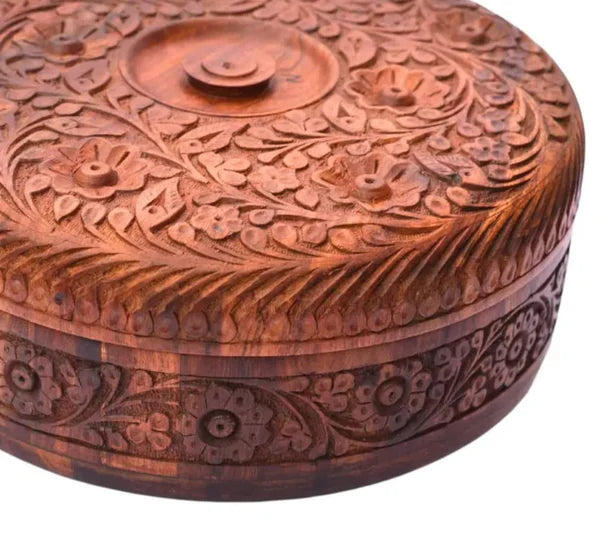 Wooden Handmade Dry Fruit Bowl & Hotpot with Carving Work