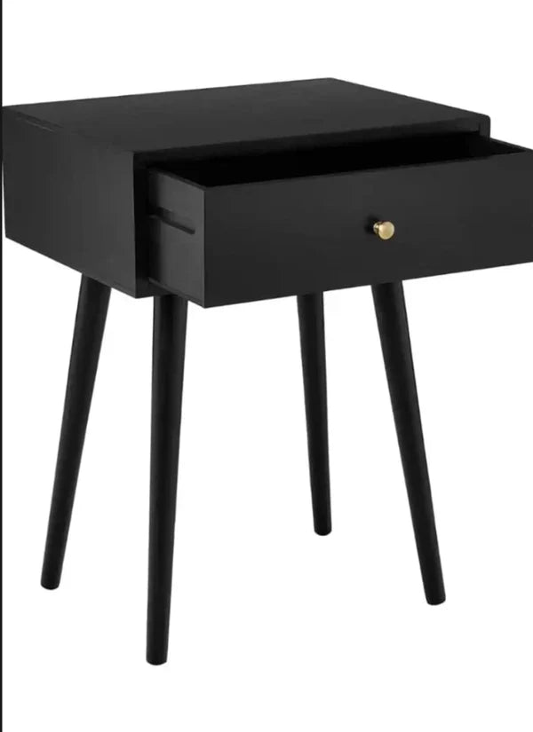 Decor Therapy Mid Century 1-Drawer Wood Side Accent Table