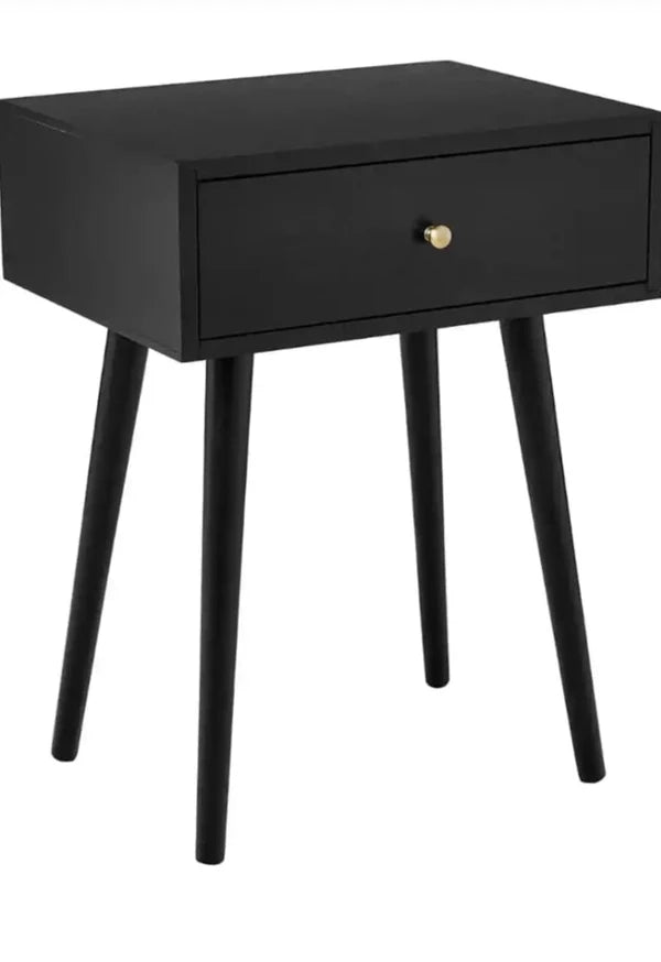 Decor Therapy Mid Century 1-Drawer Wood Side Accent Table