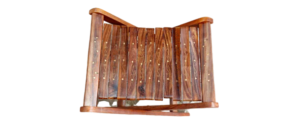 Handmade Foldable Wooden Stool with Premium Brass Work
