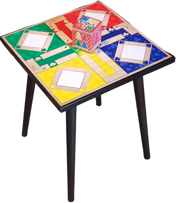 Wooden Ludo Table – Premium Square Top & Round
