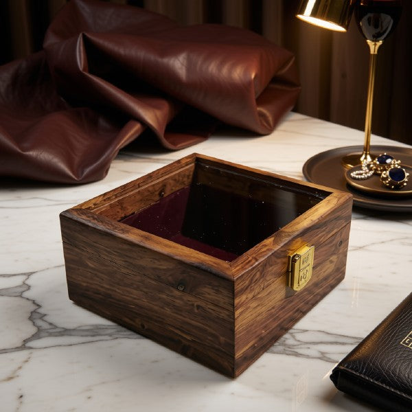Wooden Watch Box – 1 Slot with Glass Top