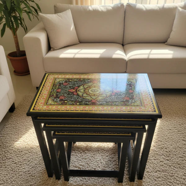 Table Nest Set (4-Piece) with Inlay Work