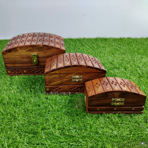 Wooden Jewellery Box – Set of 3 – Handmade Elegant Storage