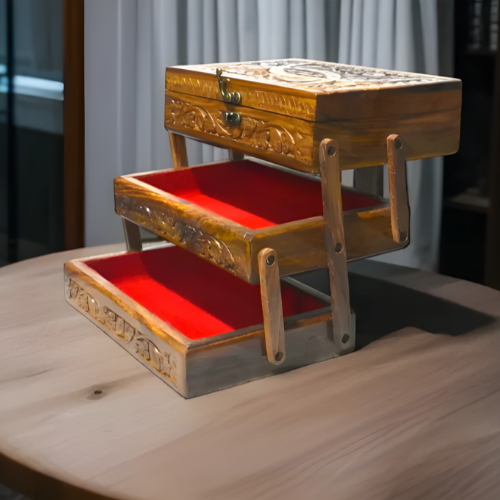 3-Tier Wooden Jewellery Box