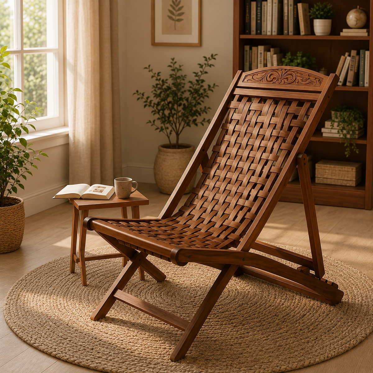 Solid Beach Wood Relaxing Chair