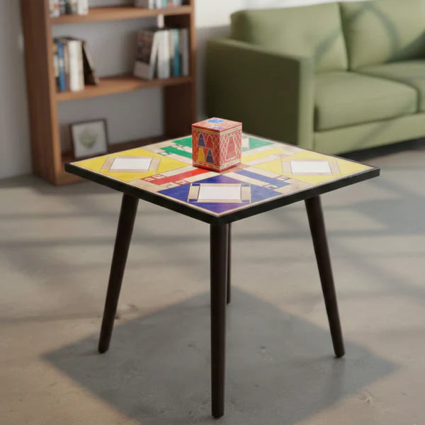 Wooden Ludo Table – Premium Square Top & Round