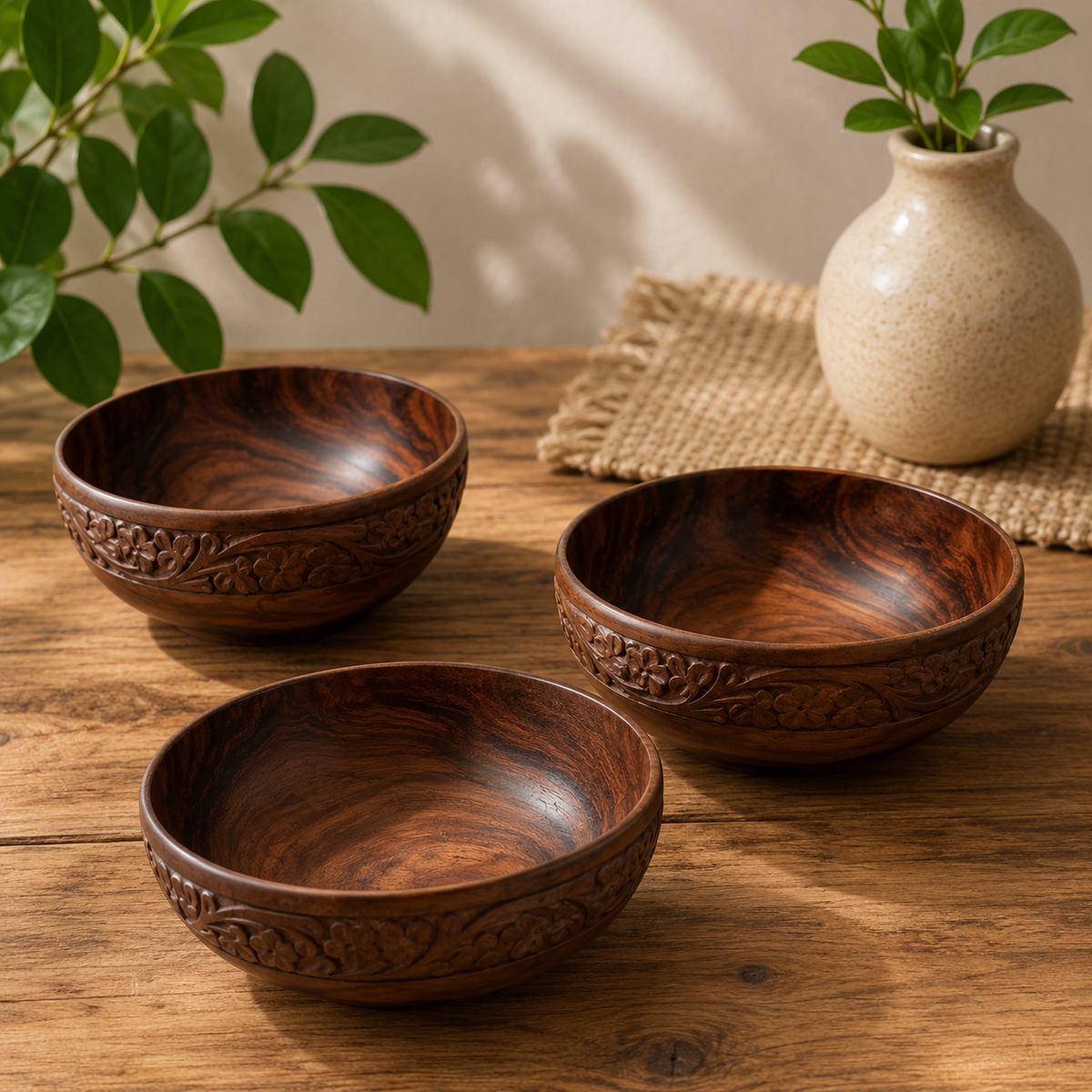 Wooden Bowls Set – 3 Pieces