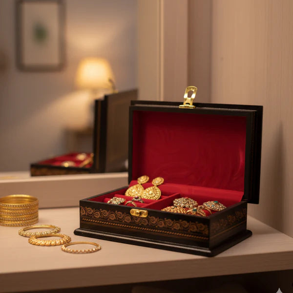 Wooden Jewellery Box – 4×8 Inches with Exquisite Artwork