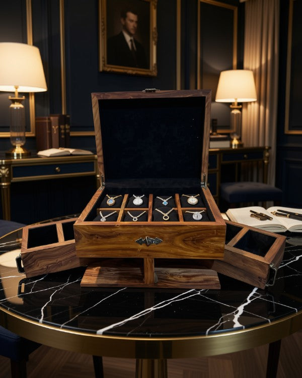 Luxury Wooden Watch Box with Side Drawer
